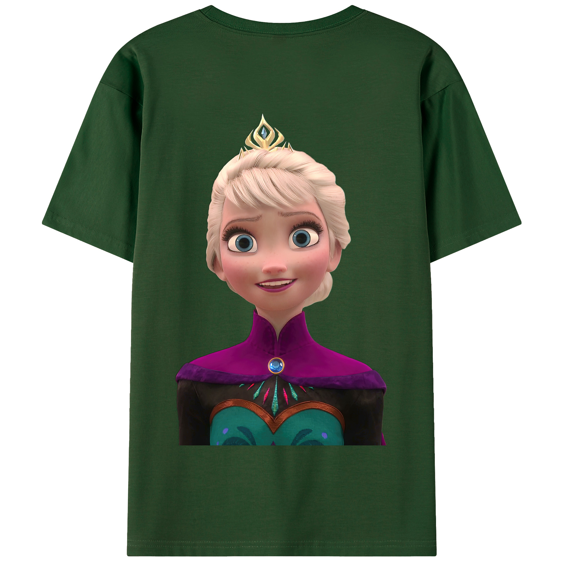 （画像用） アナと雪の女王 アンナ エルサ Frozen Anna Elsa 綿100％半袖Tシャツ（背面プリント）